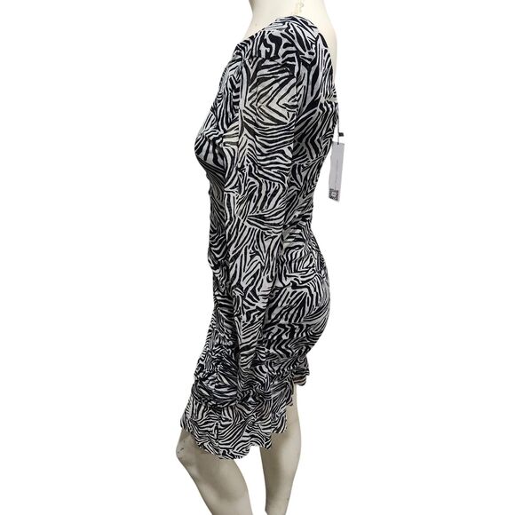 Sanctuary Let's Party Mesh Mini Dress Womens SZ Med NWT Zebra Baddie Y2K Urban - Picture 4 of 4